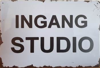 Ingang Studio reclamebord metaal