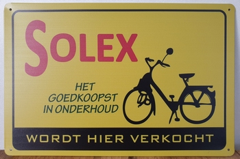 Solex wordt hier verkocht reclamebord metaal