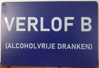 Verlof B reclamebord metaal