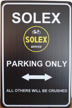 Solex Parking Only reclamebord metaal