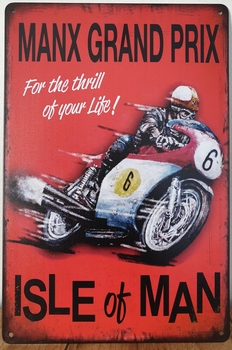 Manx Grand prix isle Of man Reclamebord metaal 30x20