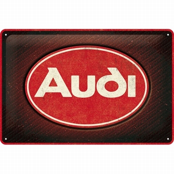 Audi logo red shine metalen reclamebord