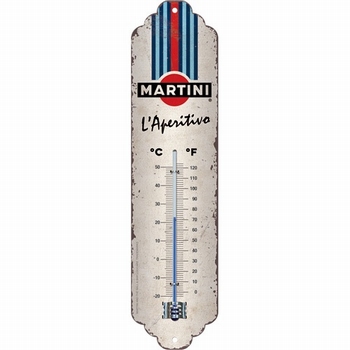 Martini L'aperitivo racing stripes metalen thermometer