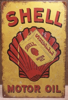 Shell Motor Oil  Reclamebord metaal