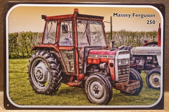Massey Ferguson 250 cabine tekening Reclamebord metaal