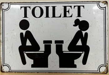 Toilet man vrouw WC Reclamebord metaal