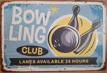 Bowling bowlen club metalen reclamebord metaal