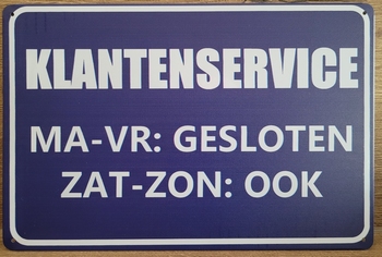 Klantenservice Gesloten Reclamebord metaal