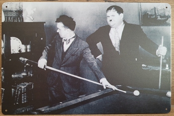Laurel hardy Pool biljart dik en dun reclamebord metaal