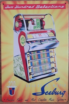 Seeburg Jukebox reclamebord van metaal
