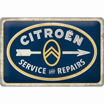 Citroën service and repair metalen reliëf reclamebord