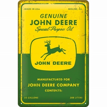 John Deere special purpose metalen relief reclamebord