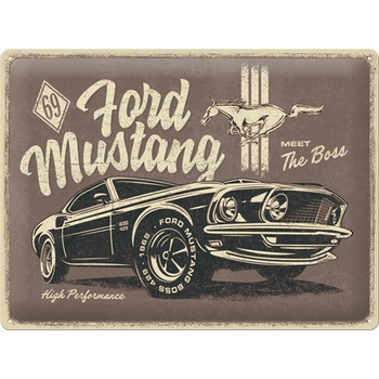 Ford mustang The Boss relief reclamebord