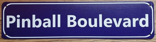 Pinball Boulevard metalen straatnaambord