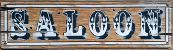 Saloon reclamebord van metaal