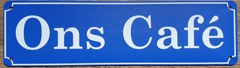 Ons Cafe reclamebord van metaal
