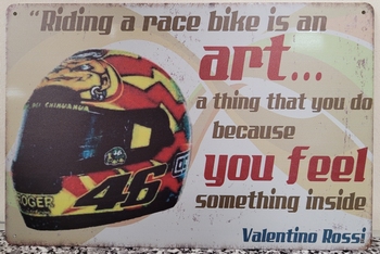 Valentino rossi helm metalen wandbord