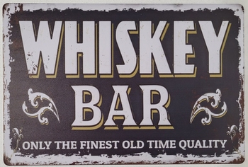 Whiskey bar the finest old time metalen wandbord