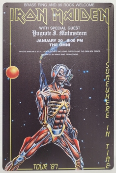 Iron maiden tour 87 concert metalen wandbord