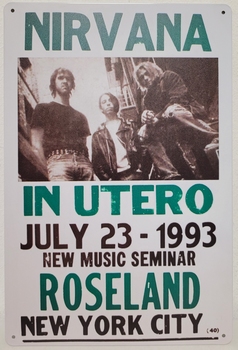 Nirvana in utero metalen concert bord