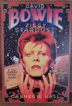 David Bowie ziggy stardust concert metalen reclamebord