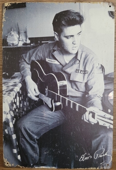 Elvis Presley Us army old look wandbord metalen reclame
