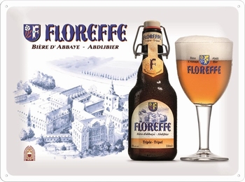 Floreffe abdijbier metalen wandbord relief
