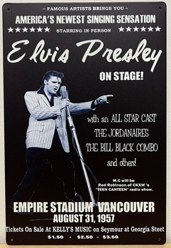 Elvis Presley Live on Stage metalen reclamebord 30x20c