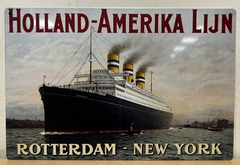 Holland Amerika lijn Rotterdm New-York metalen wandbor