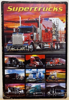 Super trucks Vrachtwagen collage reclamebord metaal