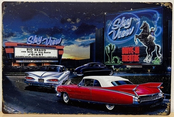 Cadillac Coupe Sky Diner metalen reclamebord 30x20cm