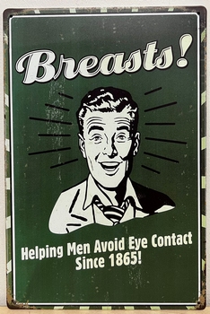 breasts Borsten avoid Eye Contact reclamebord metaal 3
