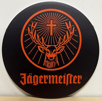 Jagermeister metalen reclamebord rond