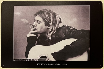 Kurt Cobain Nirvana reclamebord metaal