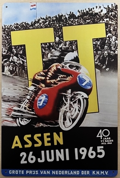 TT Assen 1965 reclamebord van metaal