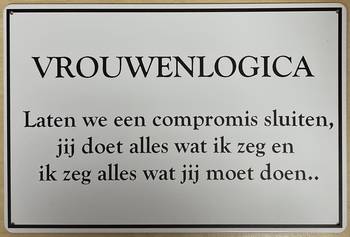 Vrouwenlogica tekstbord wandbordvan metaal