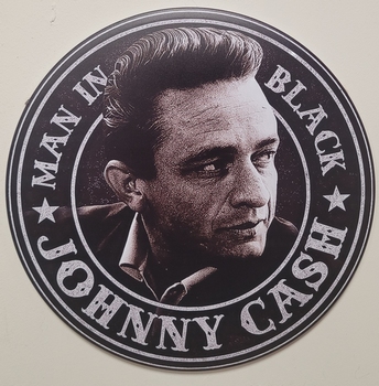 Johnny Cash black wandbord rond