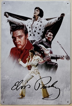 Elvis Presley Collage wit wandbordvan metaal