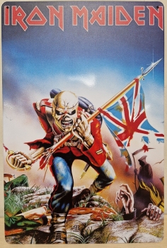 Iron Maiden Trooper met vlag metalen wandbord