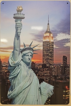 Vrijheidsbeeld New York reclamebord van metaal