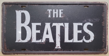 The Beatles zwart wit license plate