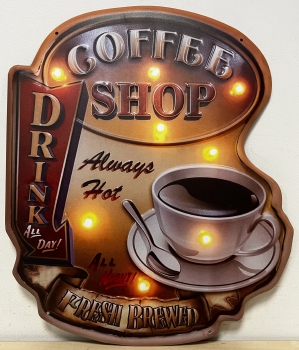 Coffee shop drink all day wandbord 45x33