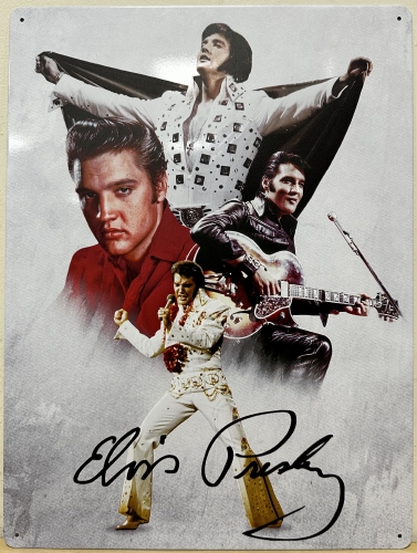 Elvis Collage foto's 4x wandbord van metaal