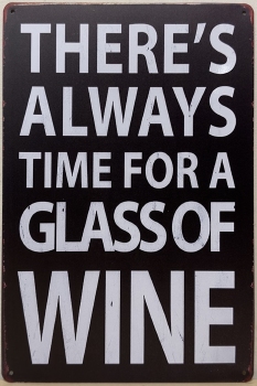 Always Time for Wine metalen wandbord
