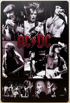 ACDC Foto Collage  Reclamebord metaal 30x20