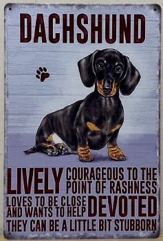 Dachshund Tekkel Teckel hond Eigenschappen wandbord