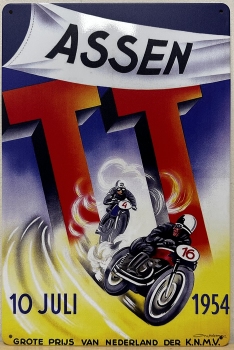 TT Assen Juli 1954 wandbord van metaal