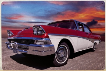 Ford Fairlane uit 1958  wandbord van metaal