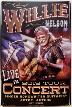 Willie Nelson Live Concert wandbord van metaal