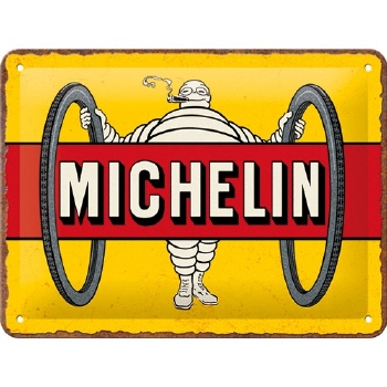Michelin Bibendum geel reclamebord met relief